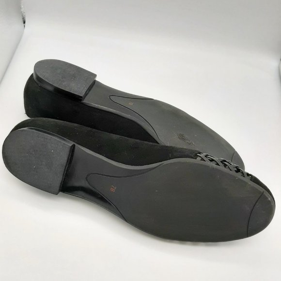 Talbots Black Leather Woven Detail Ballet Flats 7 - Picture 6 of 8